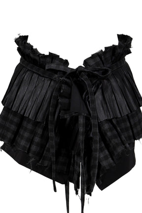 PLEATS LAYERED POCKET BELT / BLK 