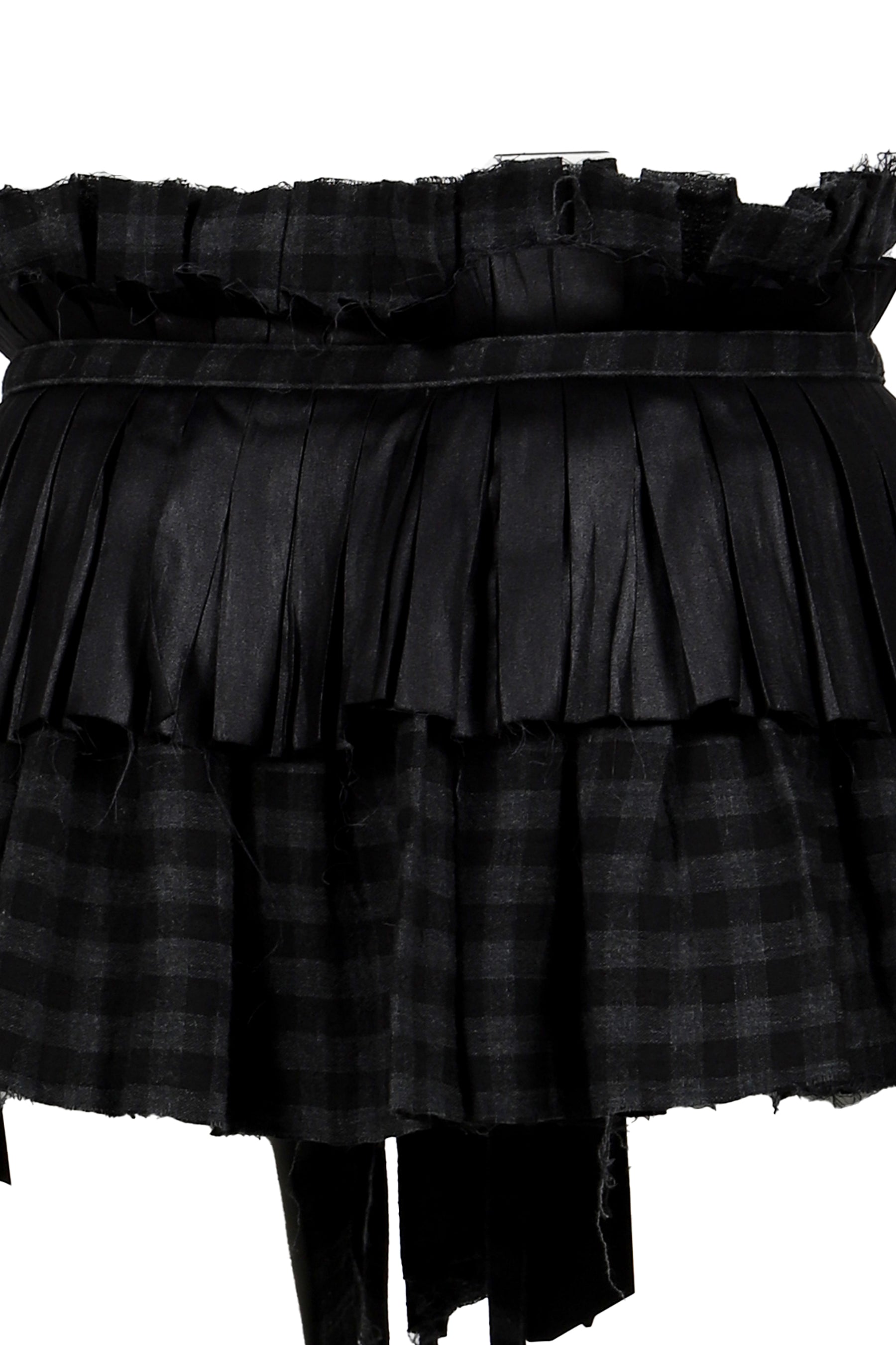 PLEATS LAYERED POCKET BELT / BLK 