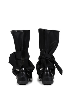 MESH RIBBON CUT-OUT BOOTS / BLK