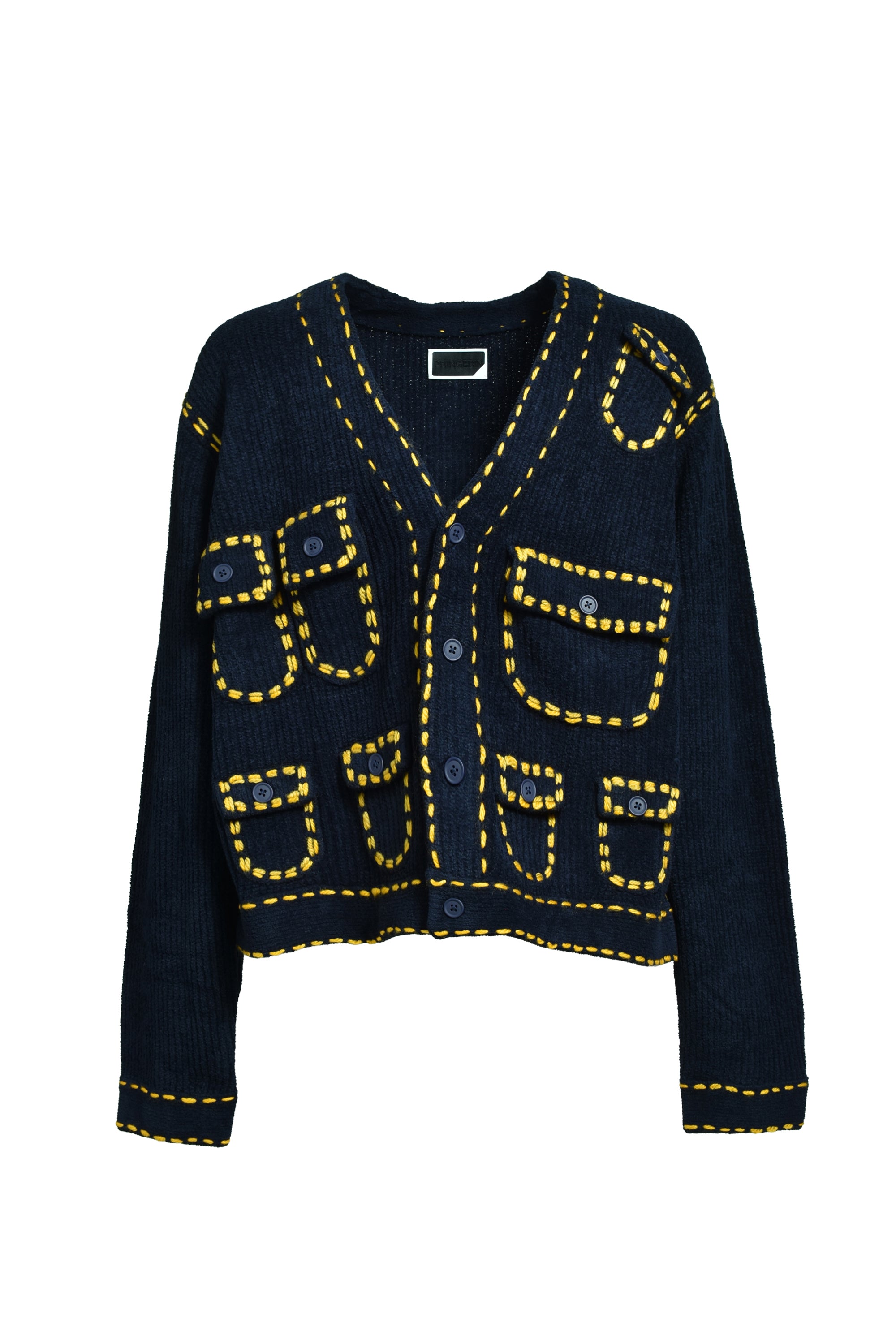 PHINGERIN フィンガリン FW25 PG1 POCKET CARDIGAN / NVY - NUBIAN