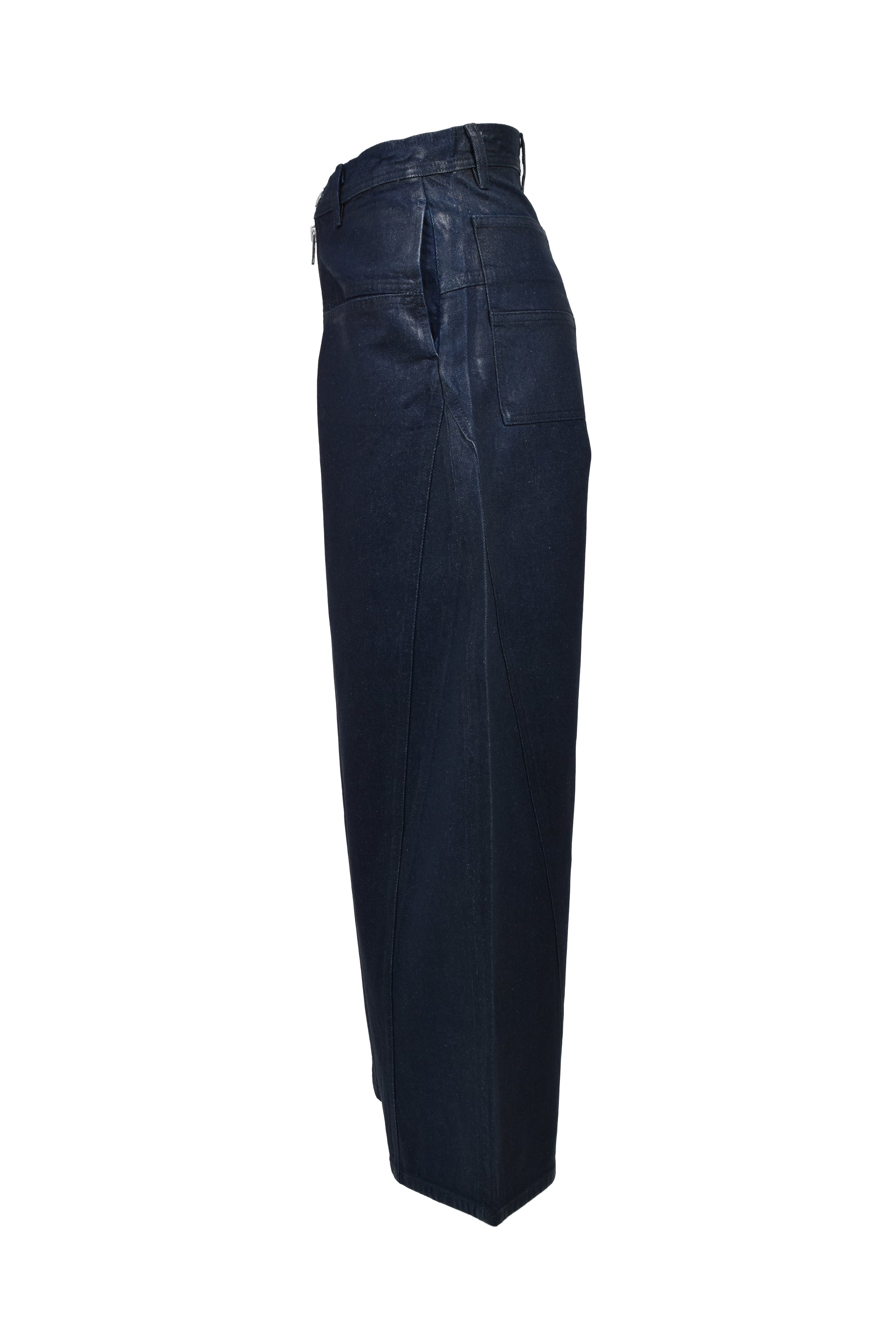 FRONT ZIP BAGGY  / WAXED RAW INDIGO