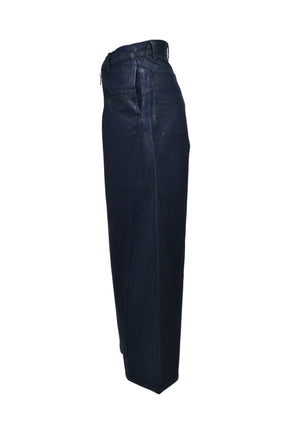 FRONT ZIP BAGGY  / WAXED RAW INDIGO