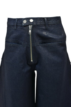 FRONT ZIP BAGGY  / WAXED RAW INDIGO
