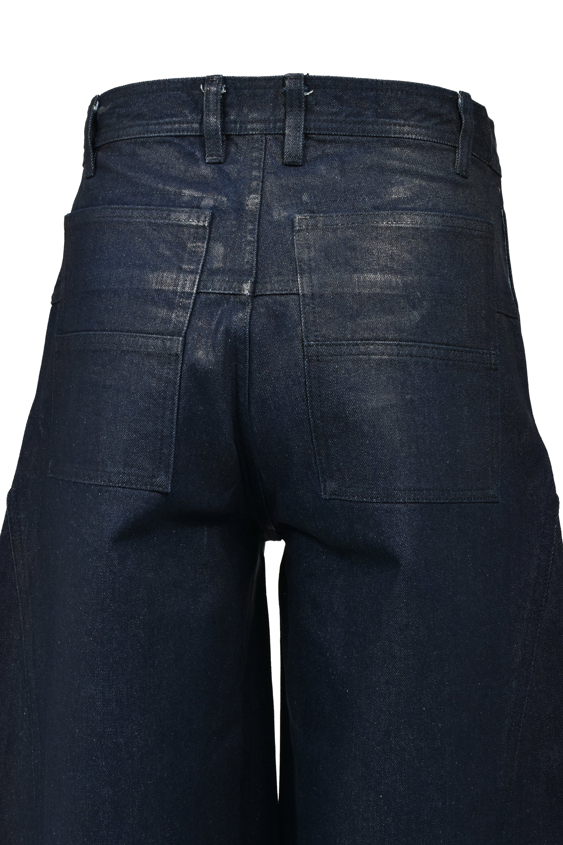 FRONT ZIP BAGGY  / WAXED RAW INDIGO