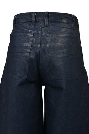FRONT ZIP BAGGY  / WAXED RAW INDIGO