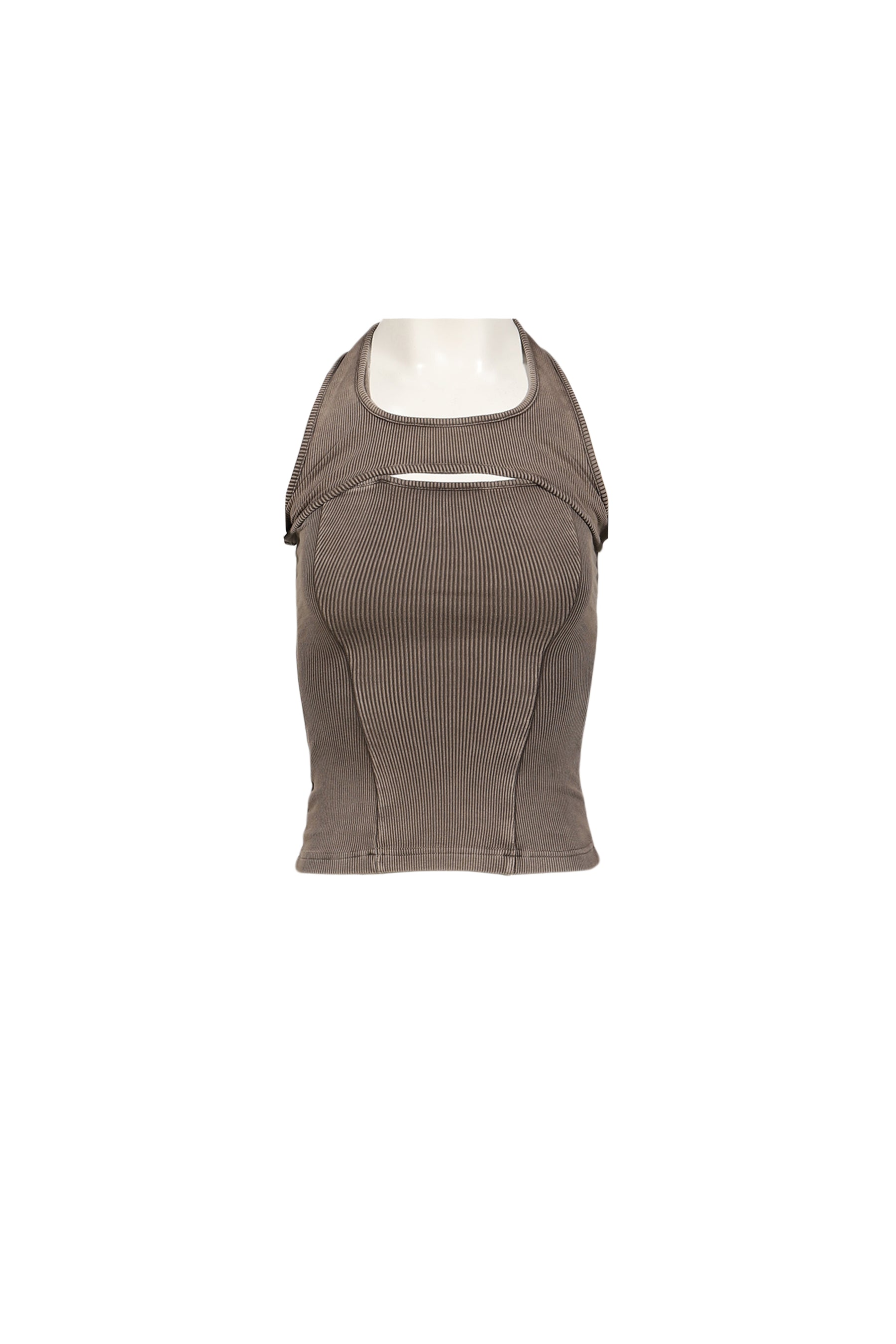 SPLIT RACERBACK RIB TANK / SAND