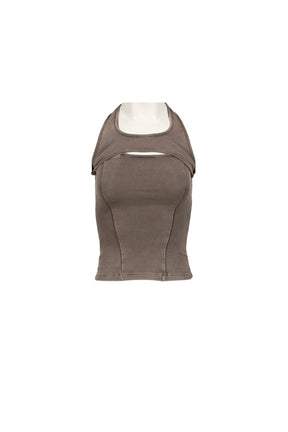 SPLIT RACERBACK RIB TANK / SAND