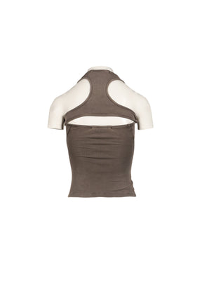 SPLIT RACERBACK RIB TANK / SAND