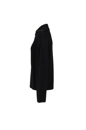 RIBBED WOOL TRUCKER SWEATER / BLK 