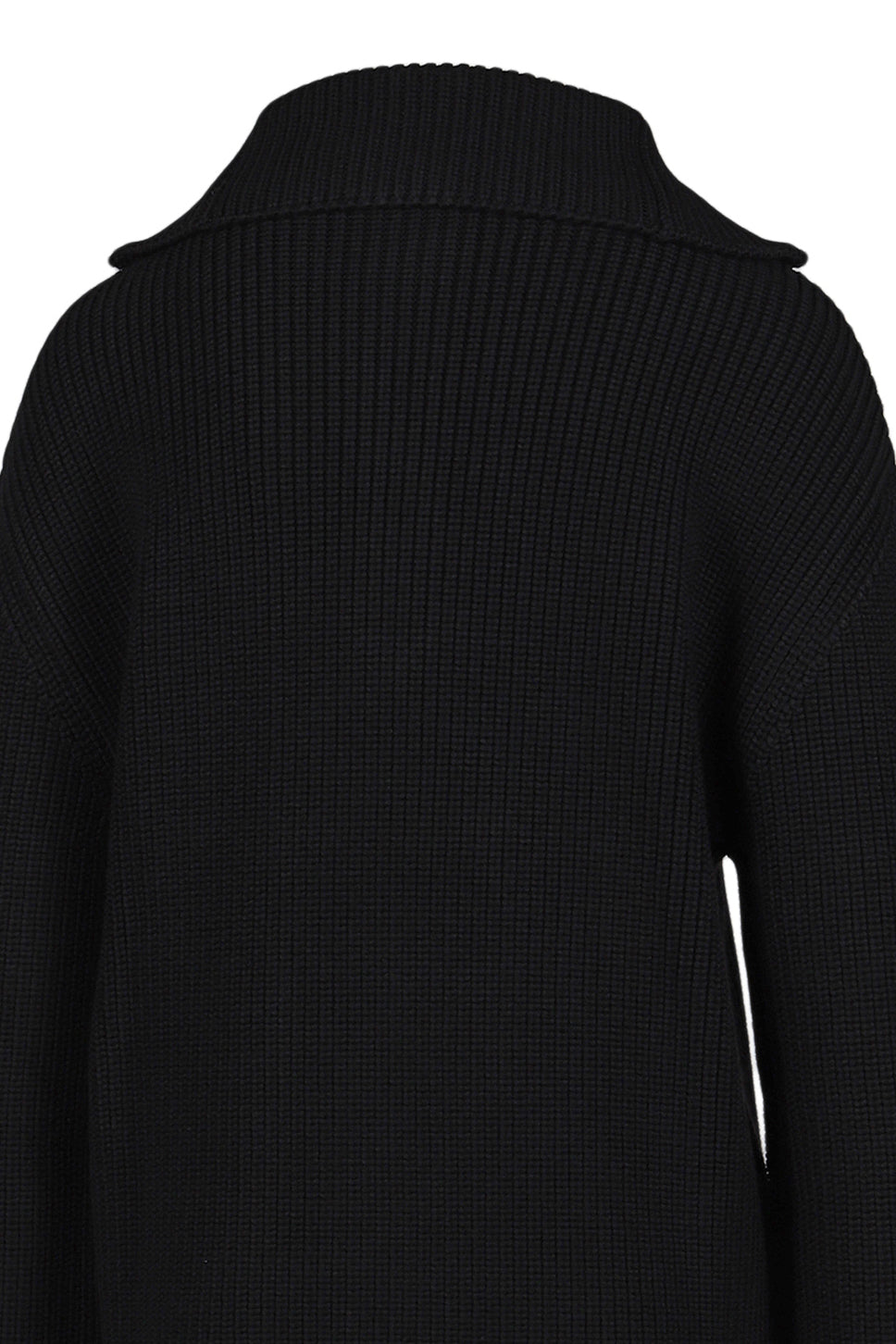 RIBBED WOOL TRUCKER SWEATER / BLK 