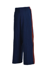 WIDE LEG TRACK PANT / NAVY / BURGUNDY