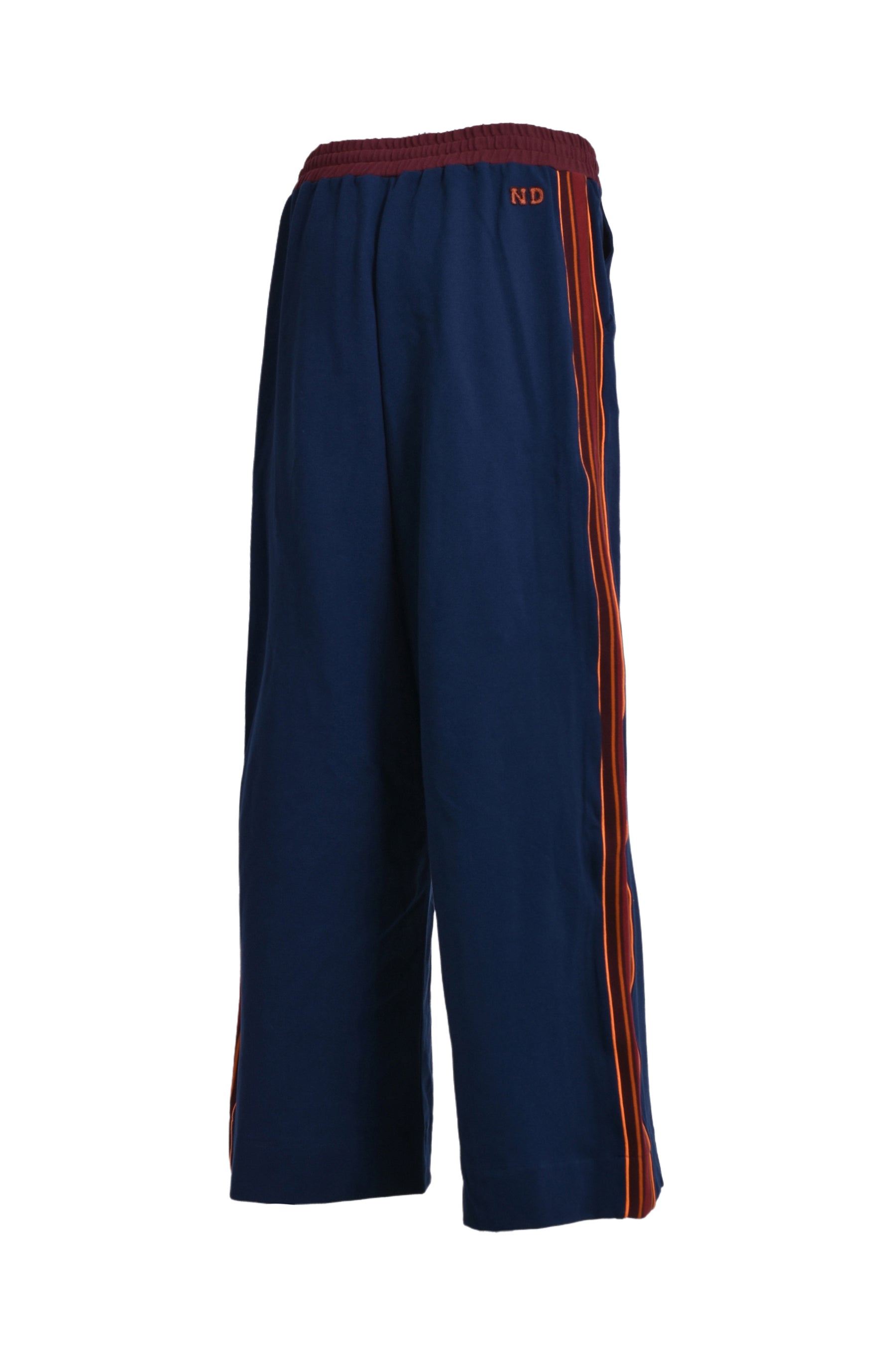 WIDE LEG TRACK PANT / NAVY / BURGUNDY