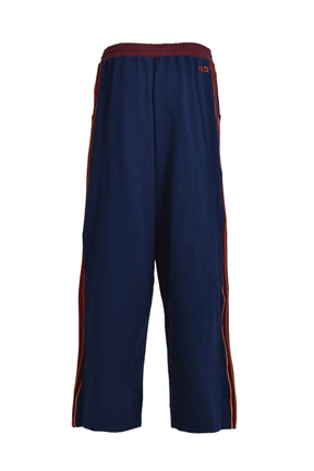 WIDE LEG TRACK PANT / NAVY / BURGUNDY