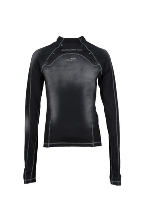 CROSSBONES LS TEE / BLACK WASHED