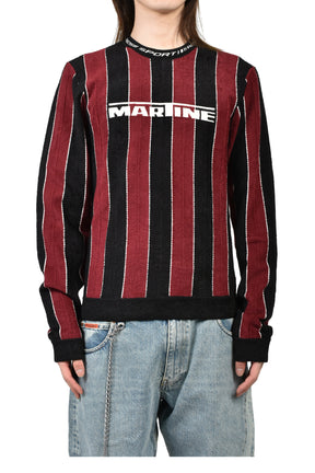 SPORTY LOGO CREW NECK / BLK BUR 