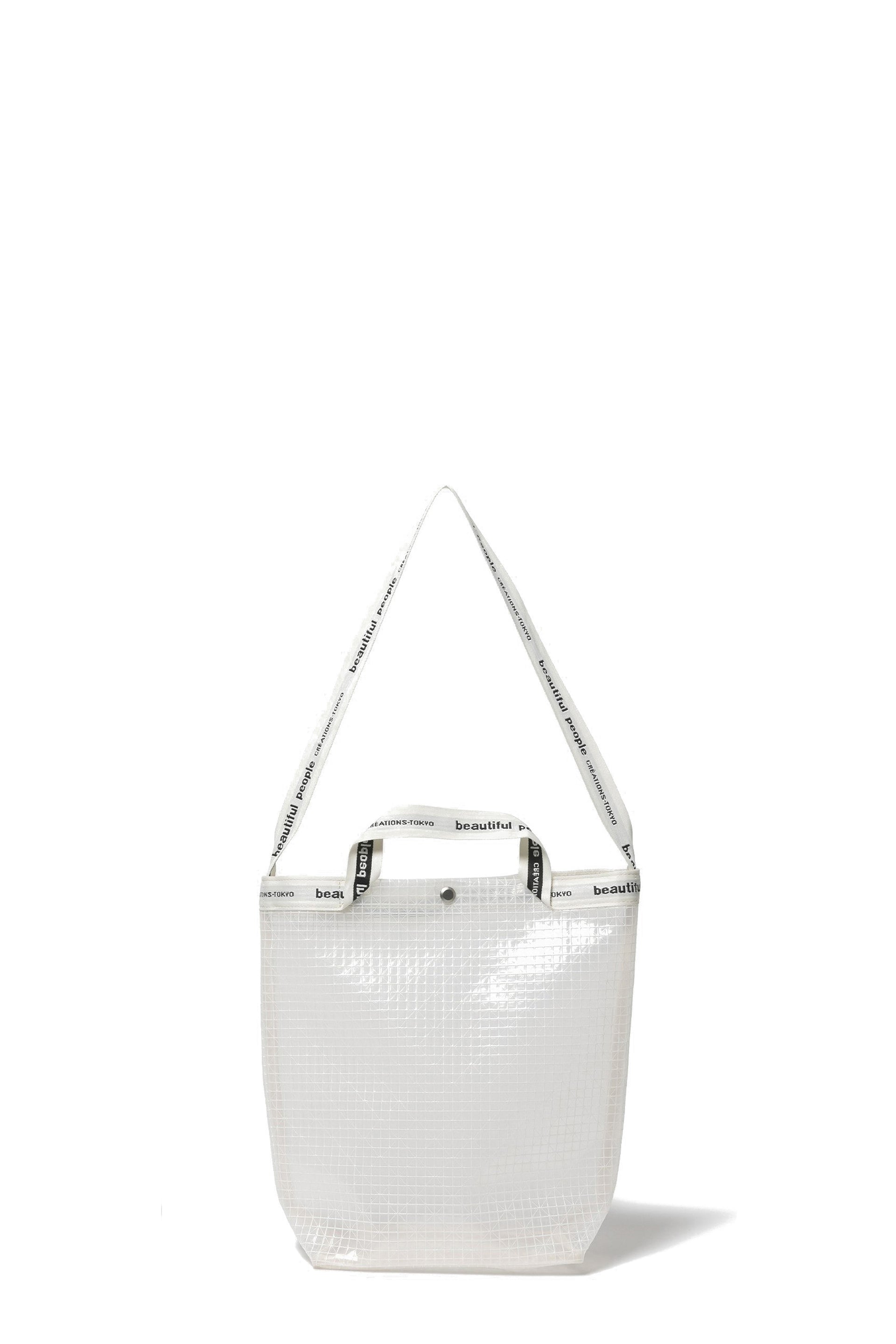 beautiful people PLAID VINYL LOGO TAPE SHOULDER BAG / CLEAR