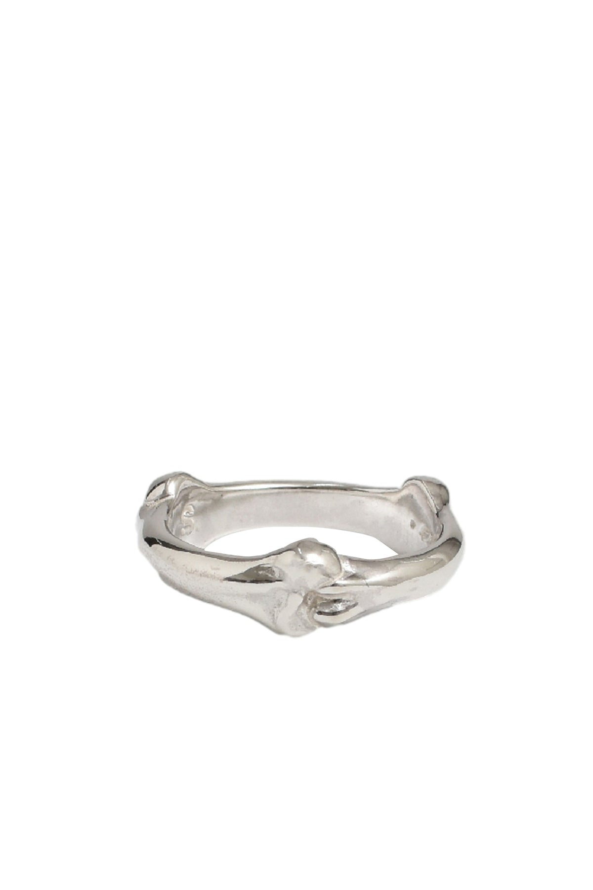 BONE SHAPED BAND RING. / SIL