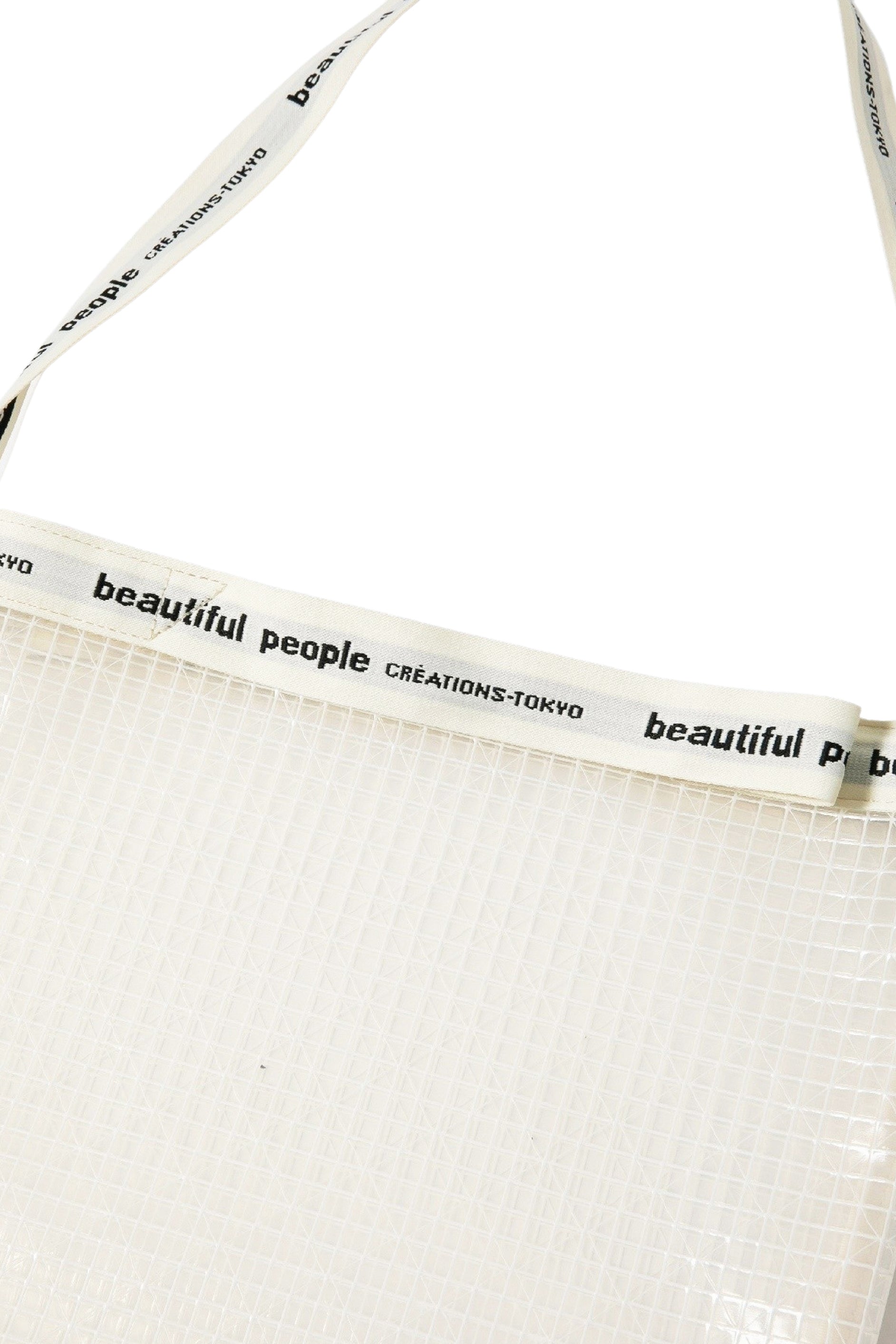 beautiful people PLAID VINYL LOGO TAPE SHOULDER BAG / CLEAR
