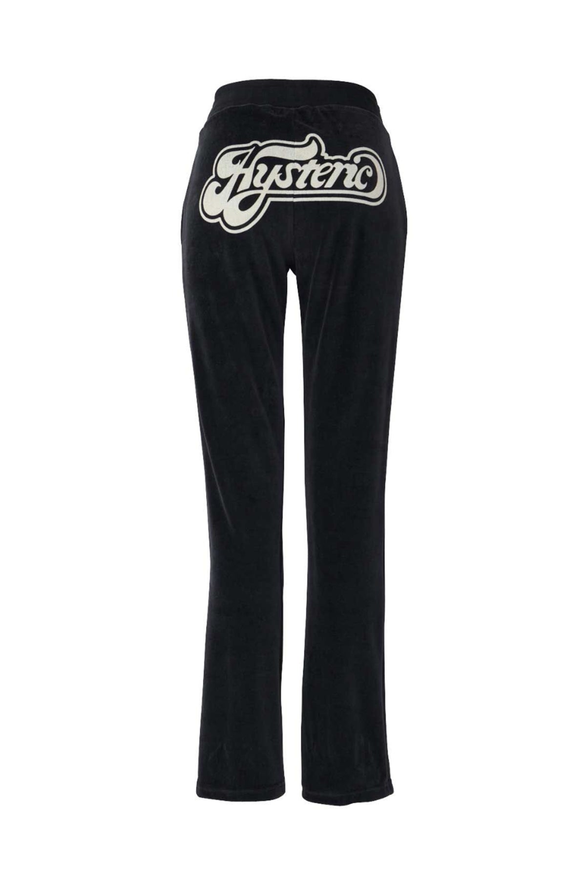 HYSTERIC GLAMOUR CREAMY LOGO FLARE TRACK PANTS / BLK