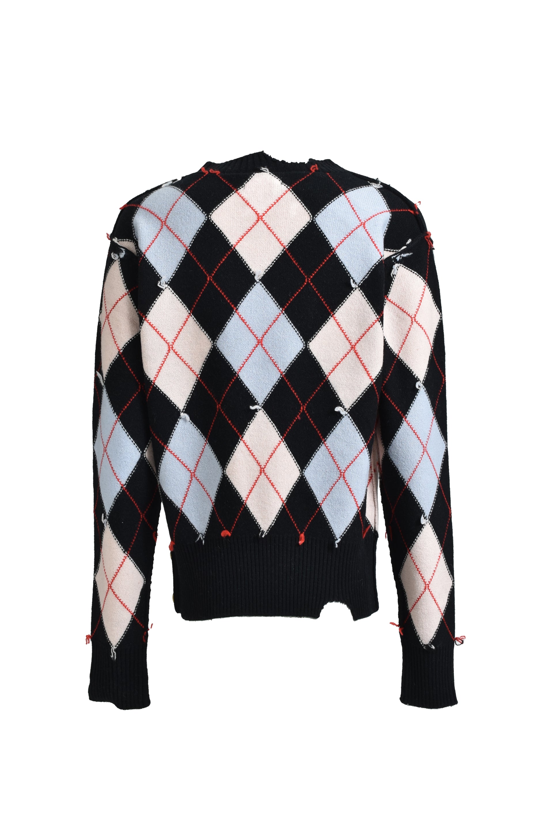 DIAMOND SCRAPED SWEATER / BLK