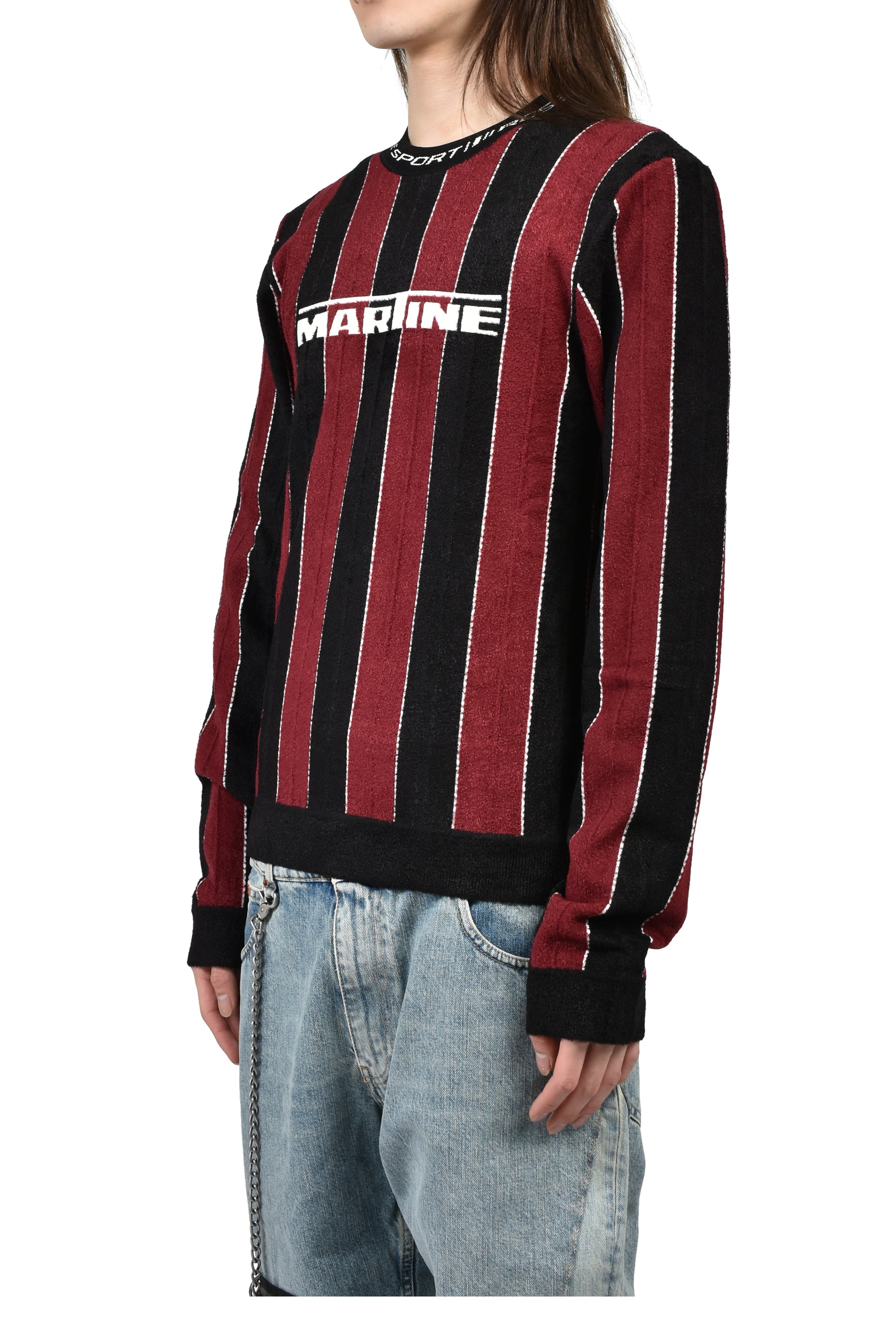 SPORTY LOGO CREW NECK / BLK BUR 