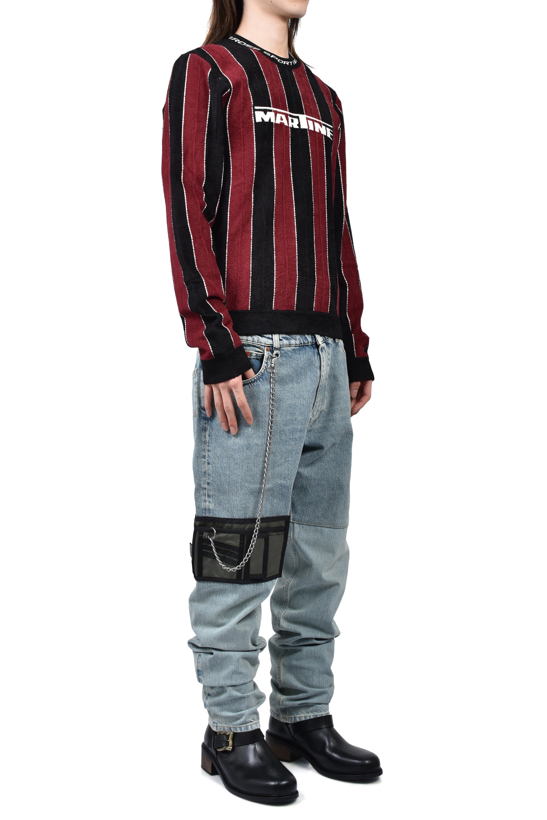 SPORTY LOGO CREW NECK / BLK BUR 