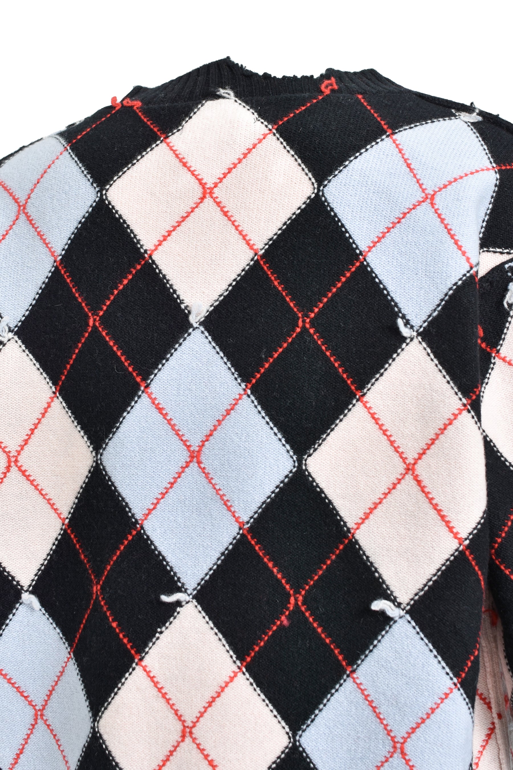 MASU エムエーエスユー FW25 DIAMOND SCRAPED SWEATER / BLK - NUBIAN