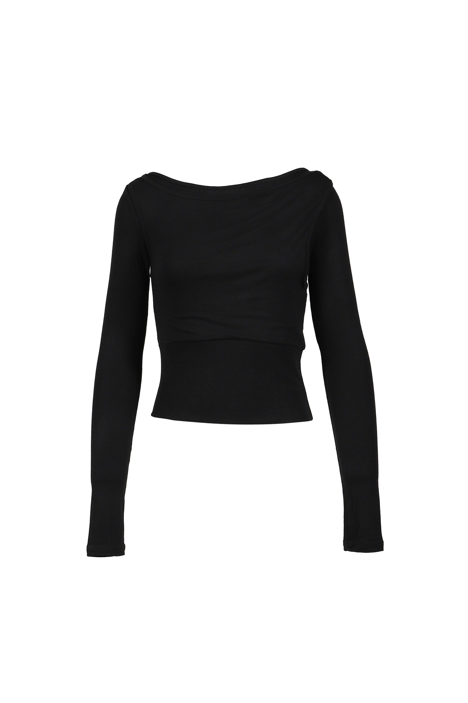 TWISTED RIBBED TOP / BLK