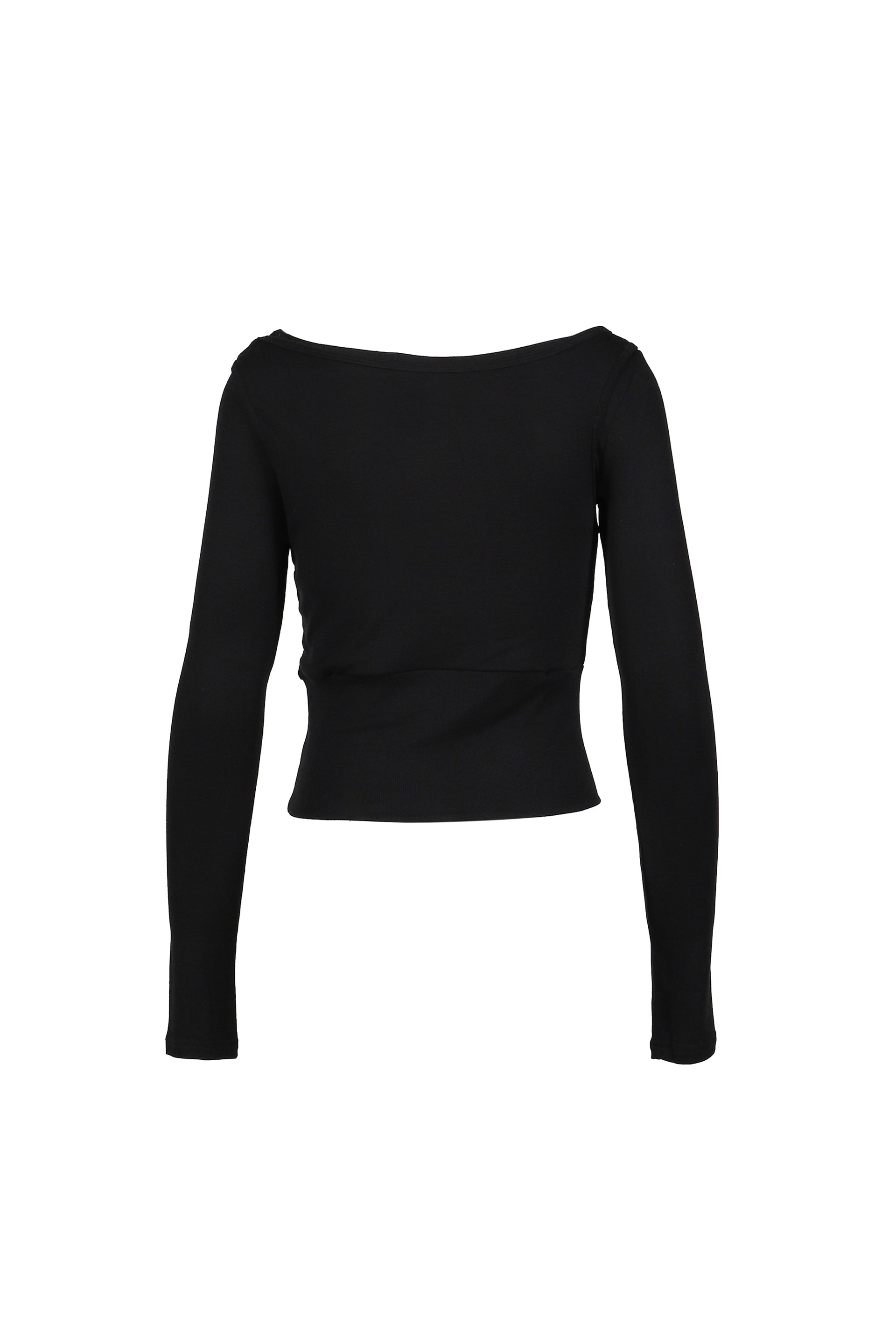 TWISTED RIBBED TOP / BLK