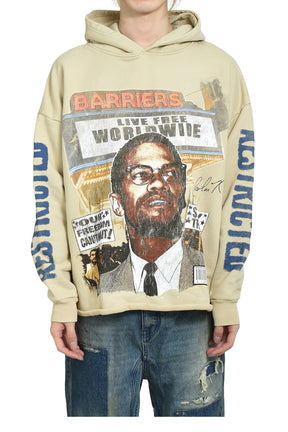MALCOLM X CREAM HOODIE / CRM