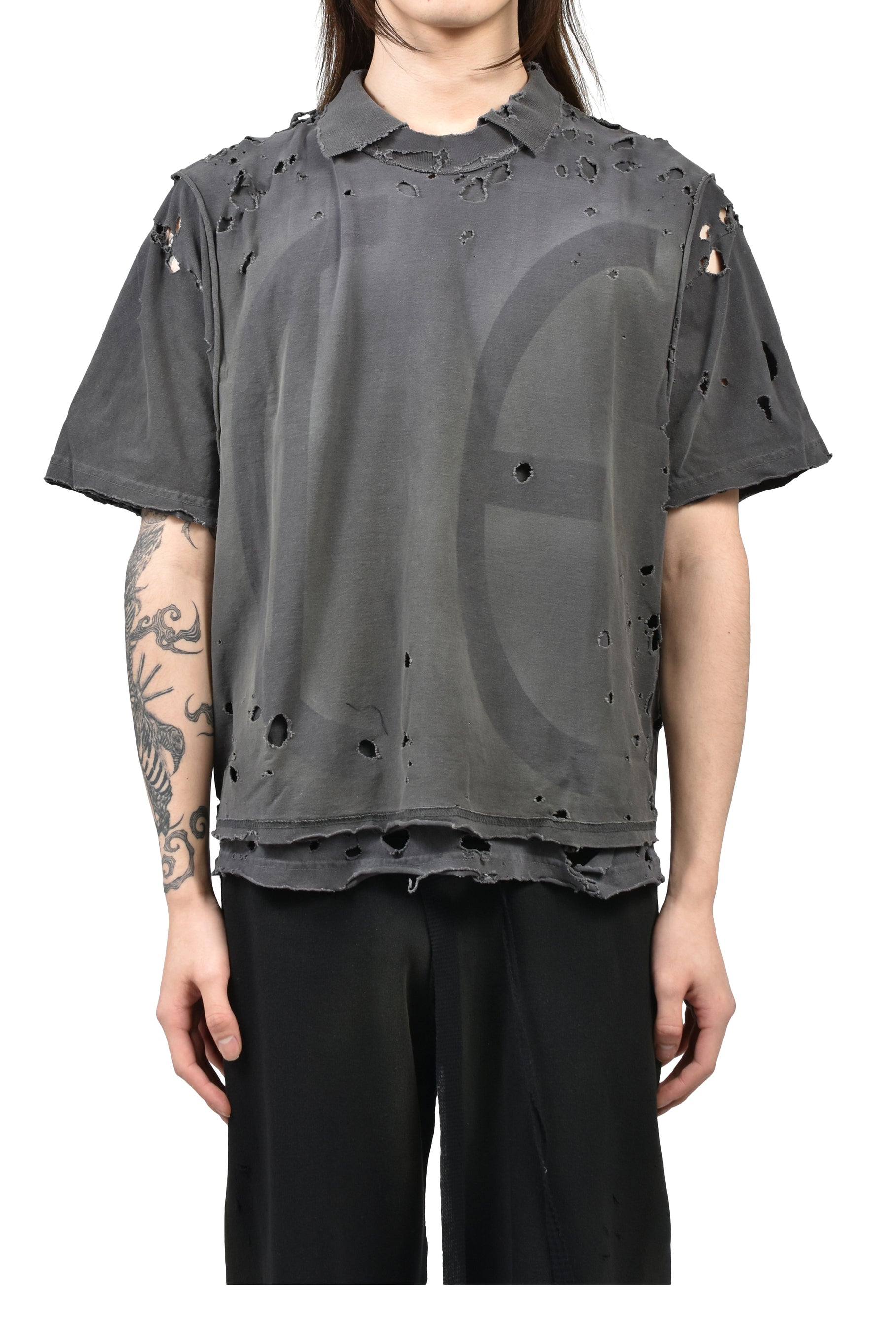 FRAT COLLARED MUSCLE T-SHIRT / WARM WARM BRUISE