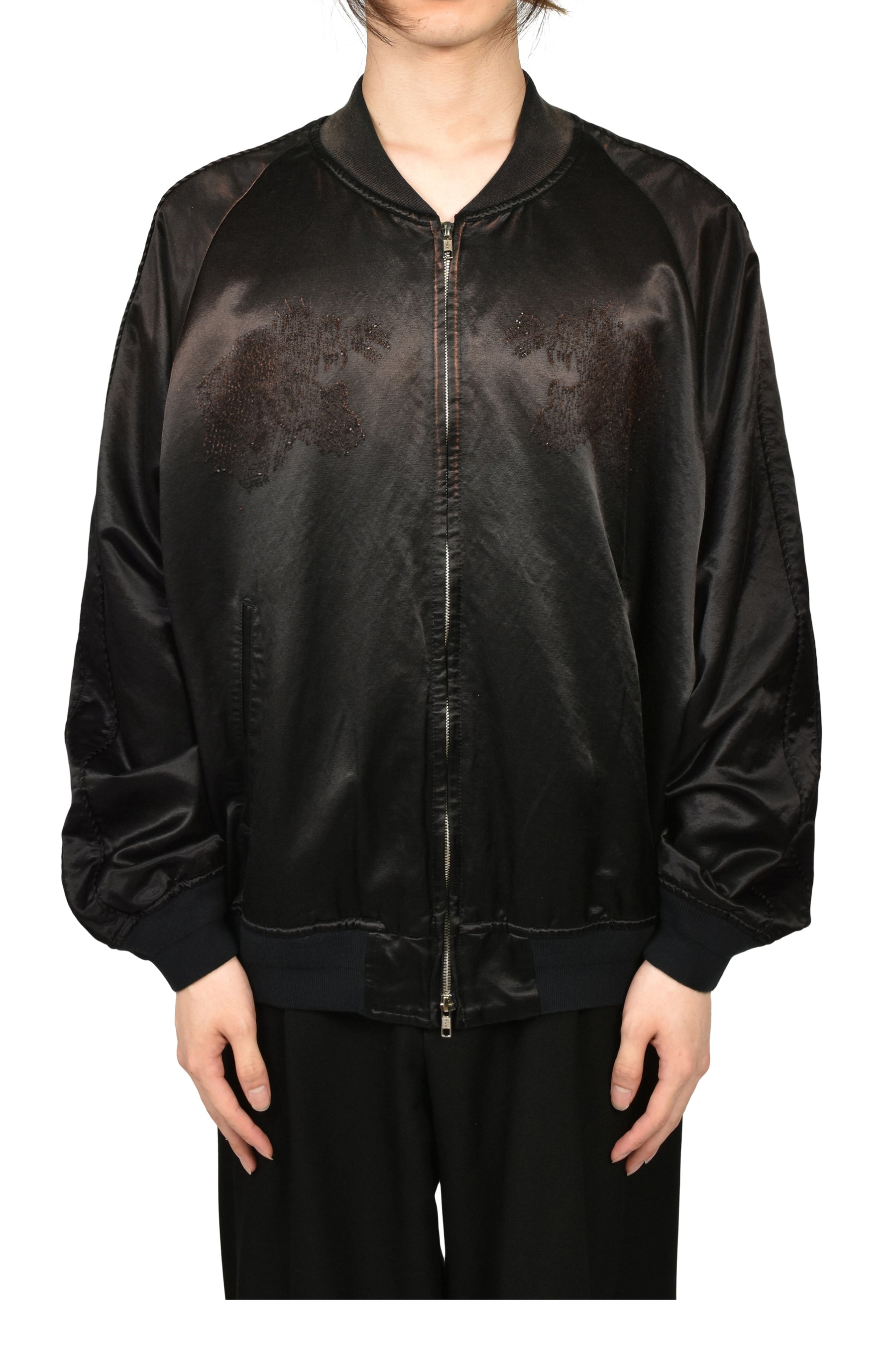 THREADLESS AIR EMBROIDERY SOUVENIR JACKET / BLK