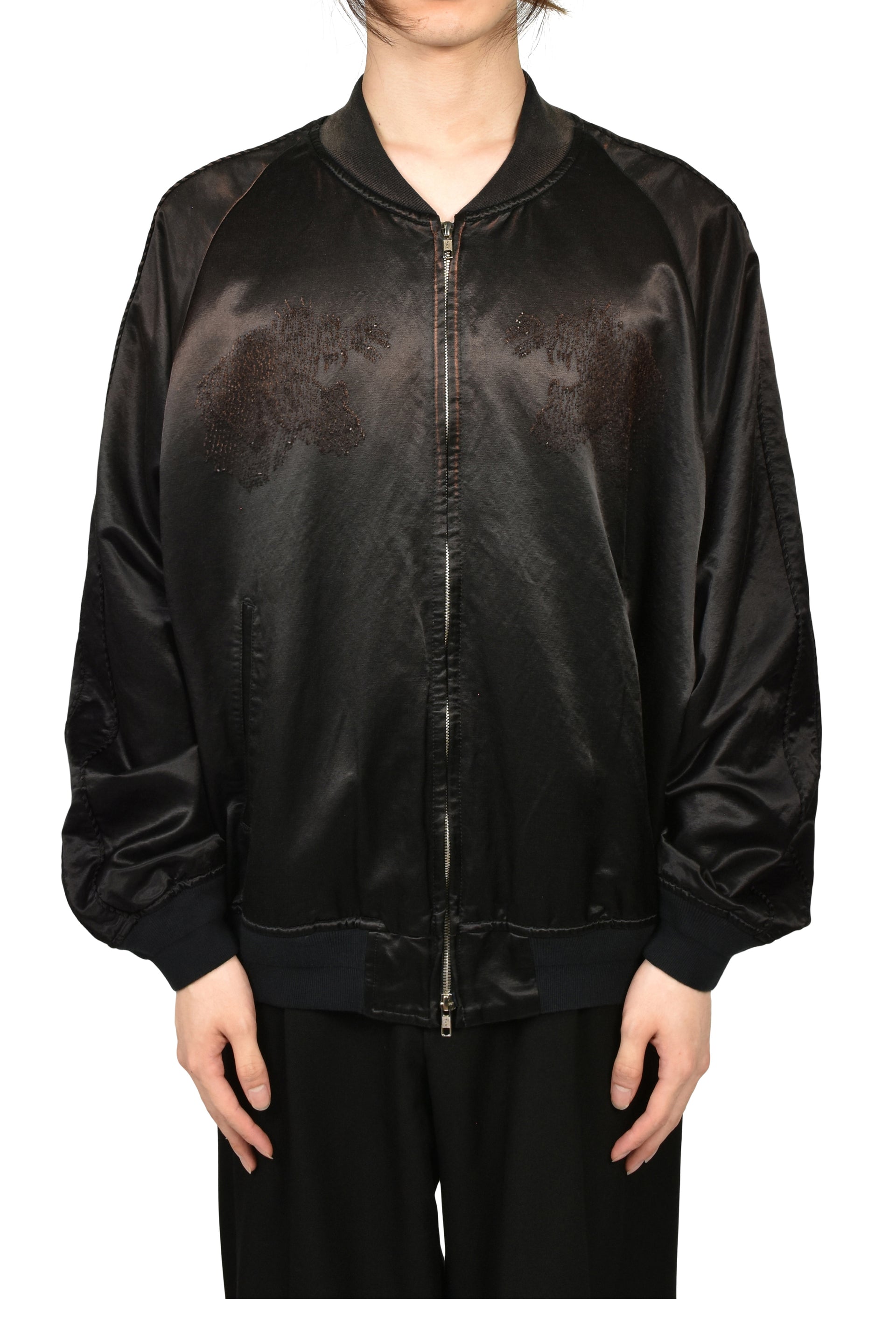 THREADLESS AIR EMBROIDERY SOUVENIR JACKET / BLK