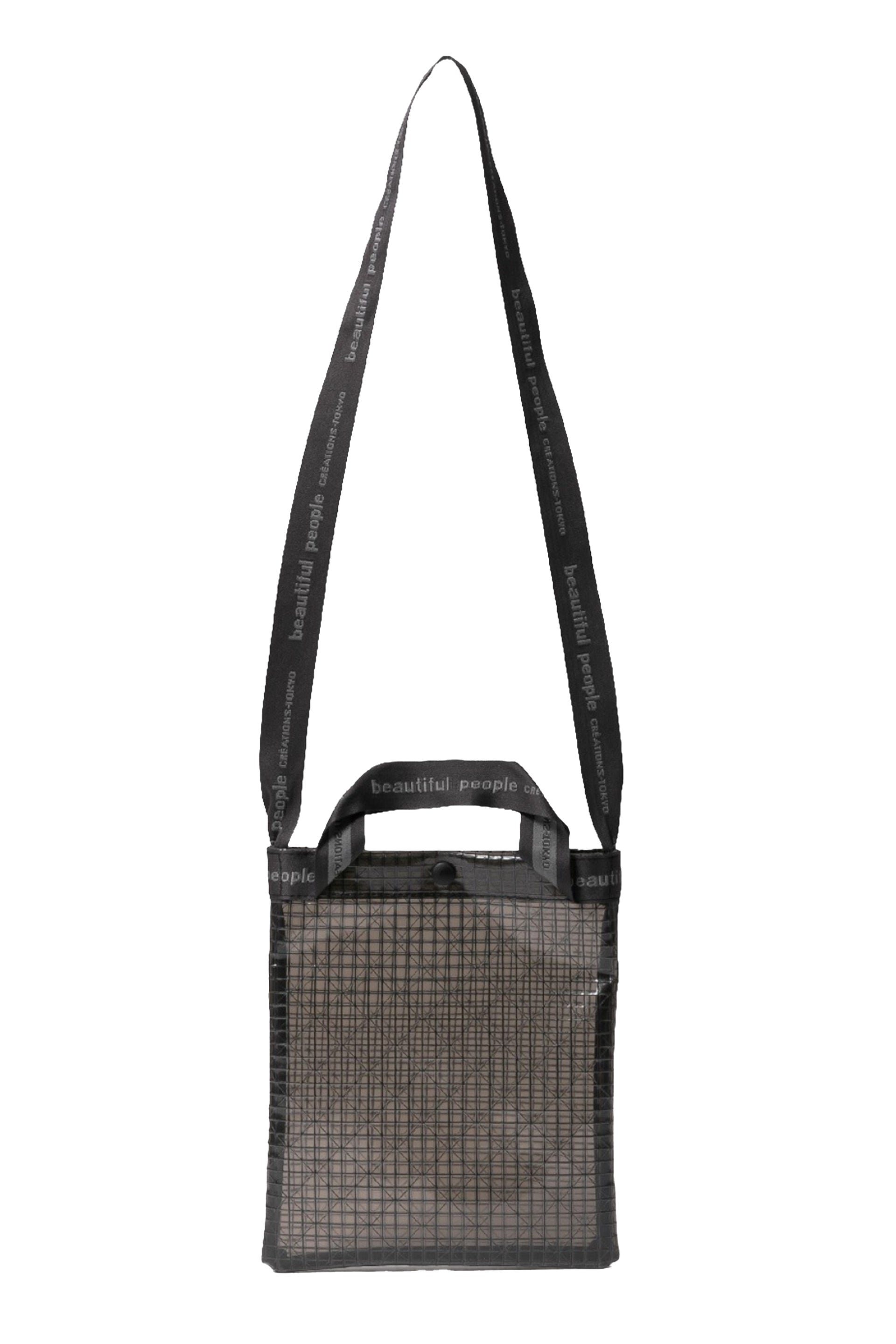 beautiful people PLAID VINYL LOGO TAPE SACOSHE BAG / BLK