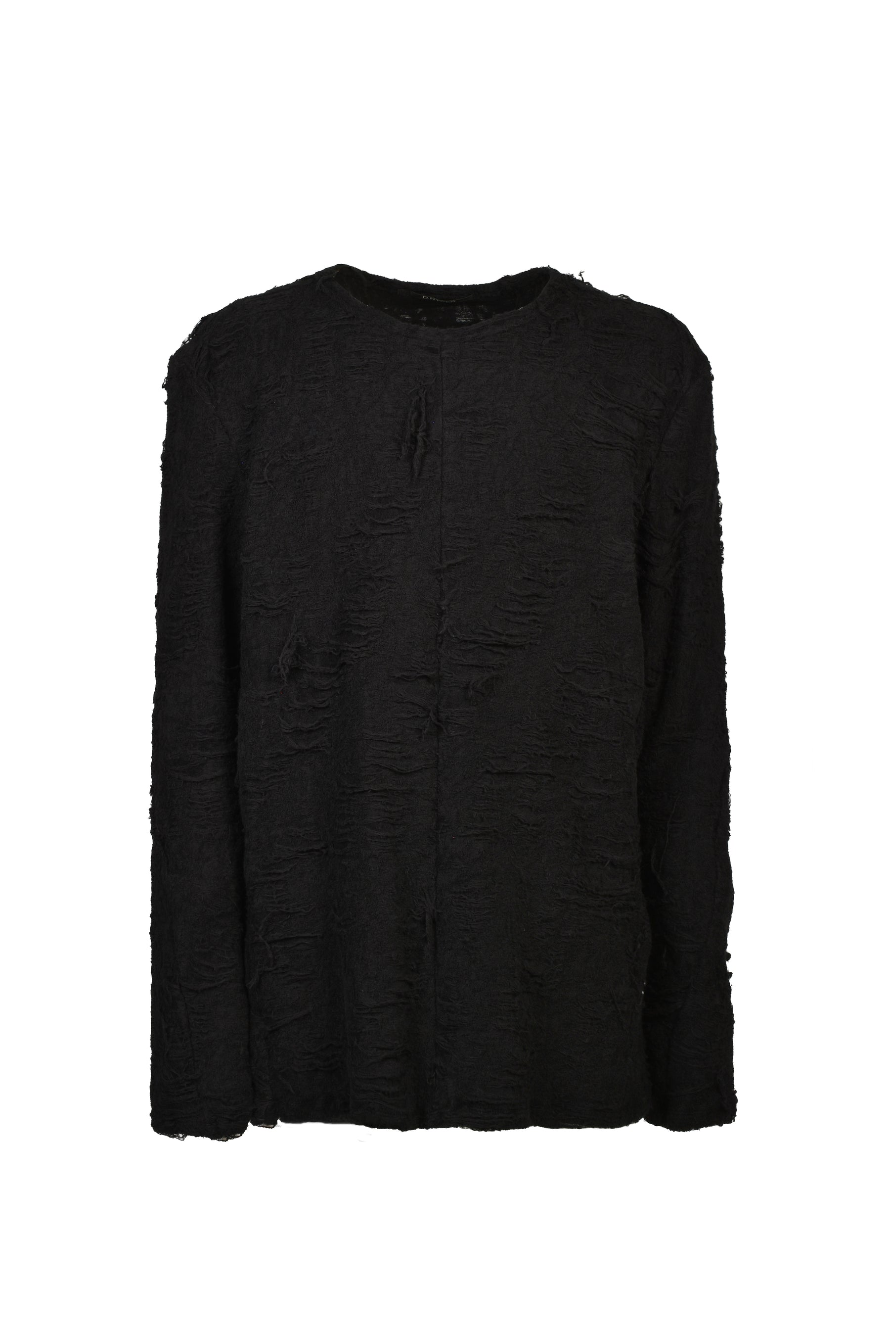 DAMAGE PILE LONG SLEEVE T-SHIRT / BLK