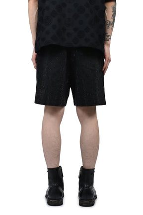 CRYSTAL MONOGRAM SWEATSHORT / BLK