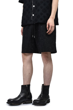 CRYSTAL MONOGRAM SWEATSHORT / BLK