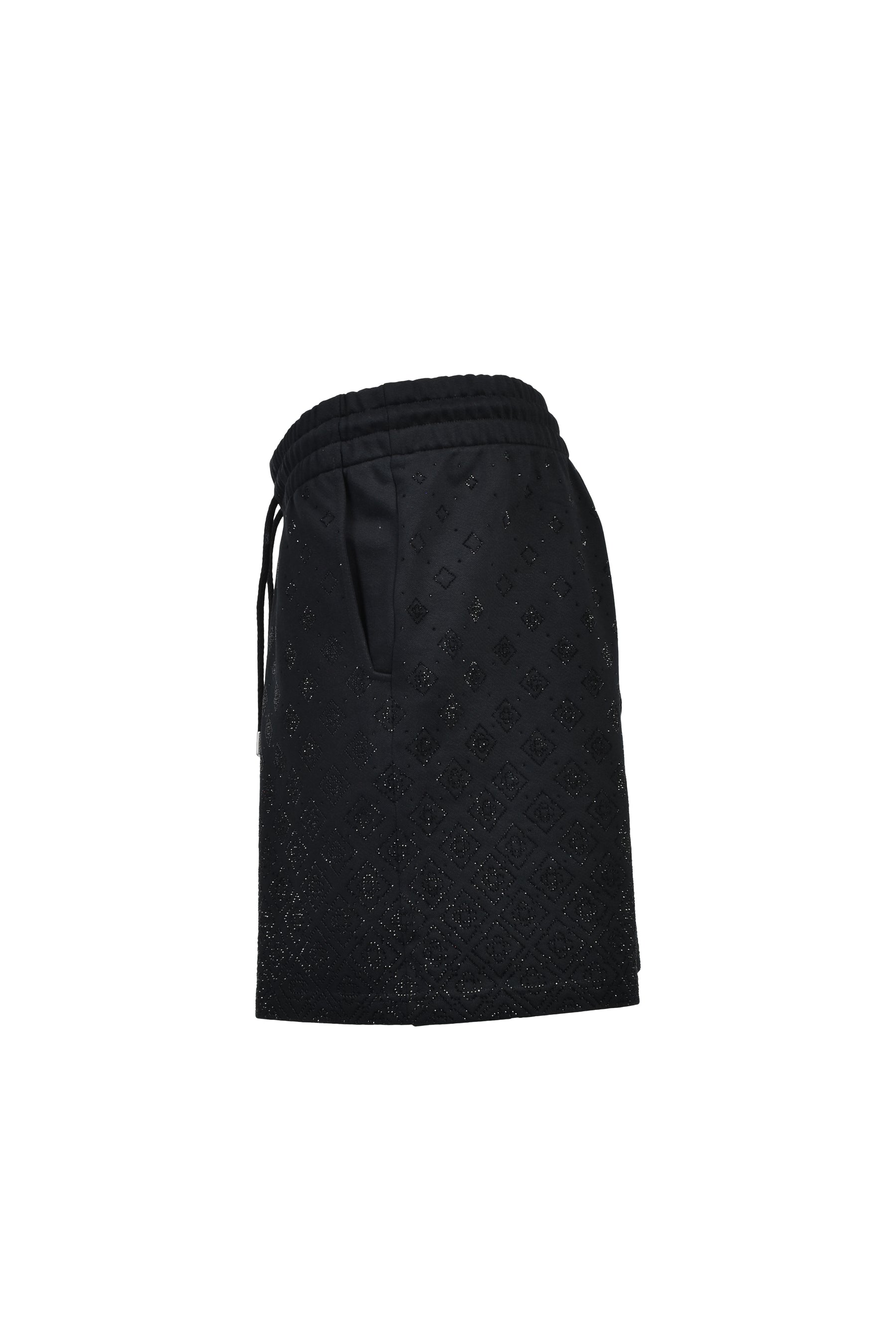 CRYSTAL MONOGRAM SWEATSHORT / BLK