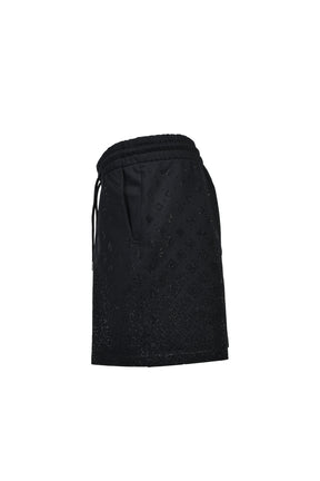 CRYSTAL MONOGRAM SWEATSHORT / BLK