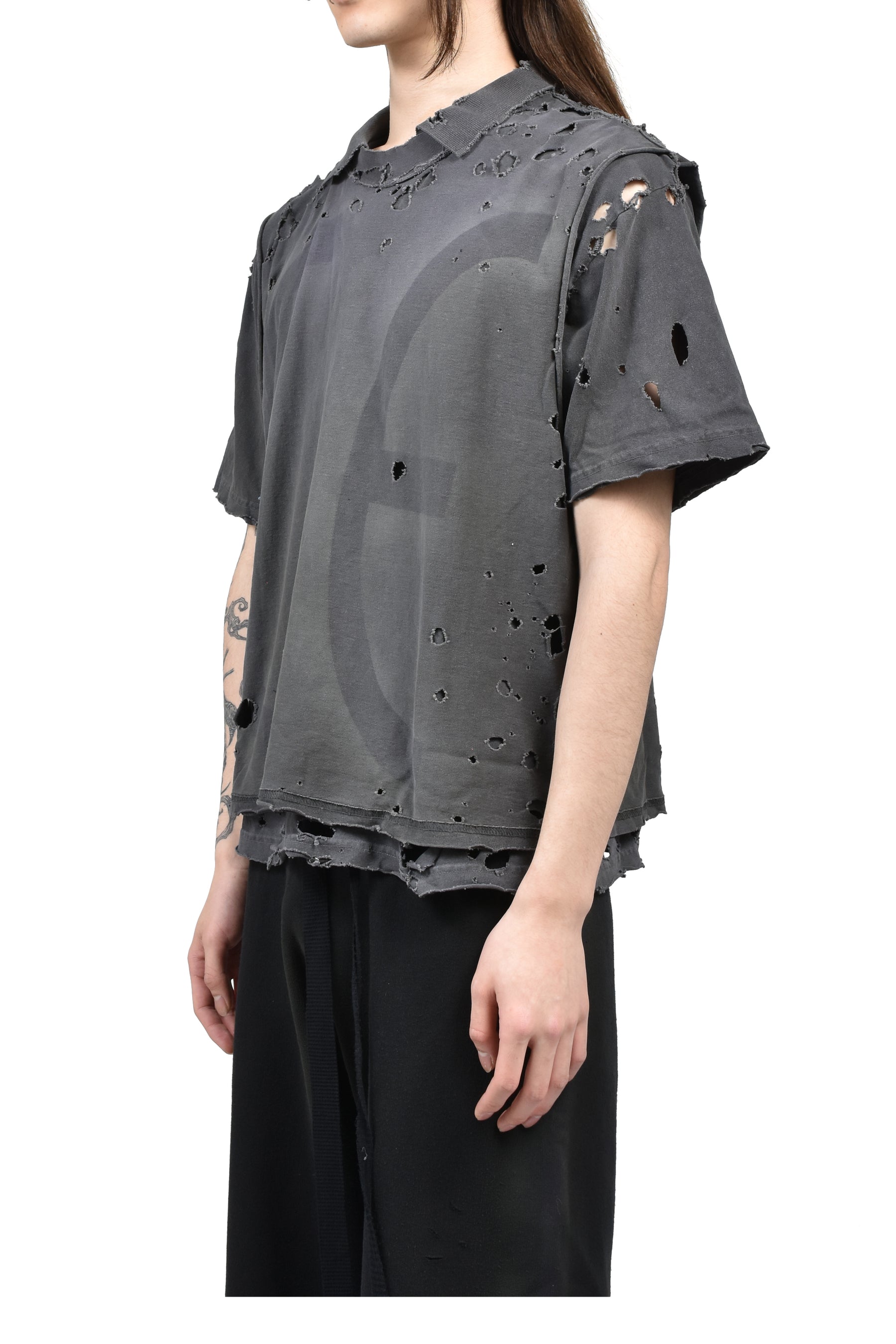 FRAT COLLARED MUSCLE T-SHIRT / WARM WARM BRUISE