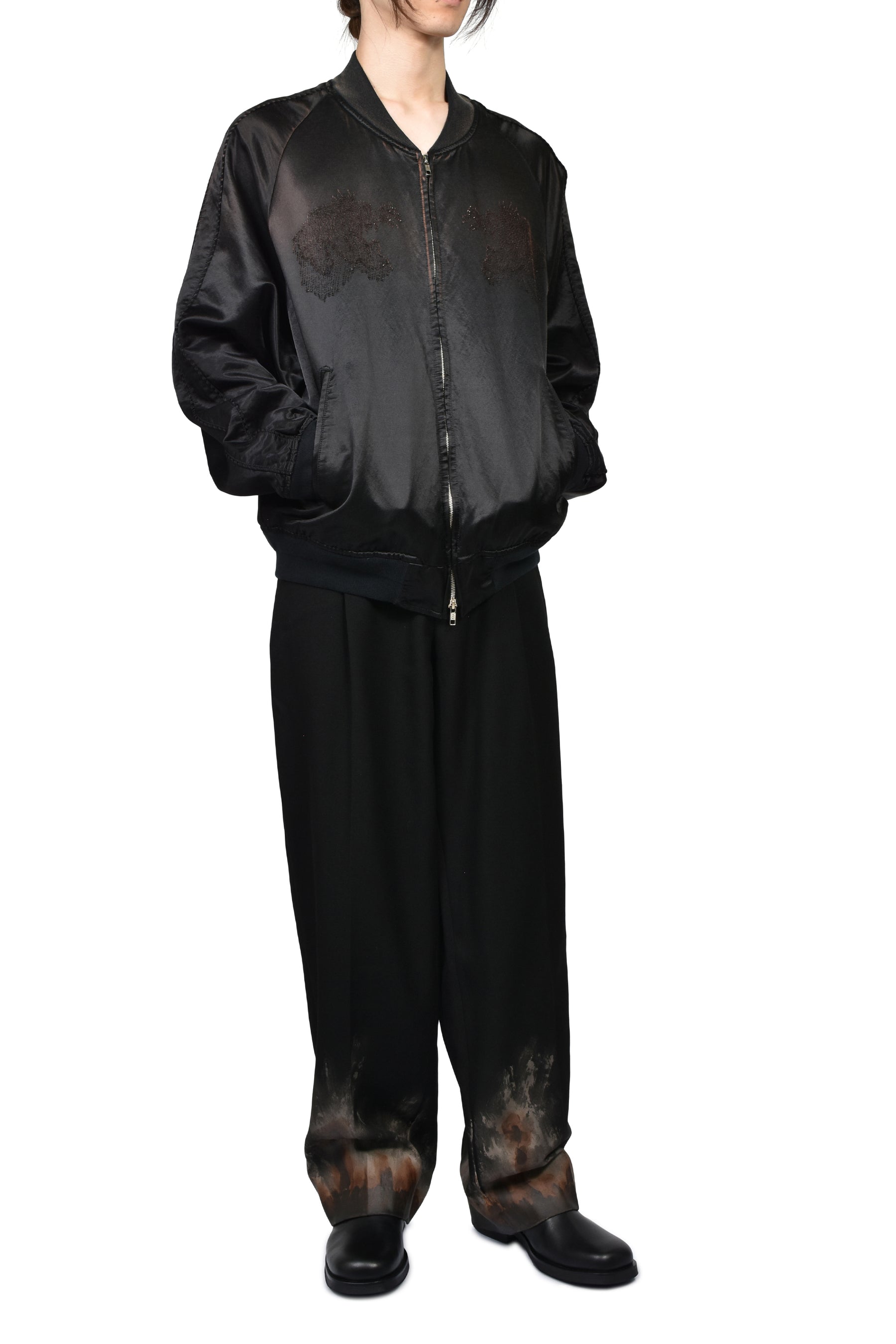 THREADLESS AIR EMBROIDERY SOUVENIR JACKET / BLK