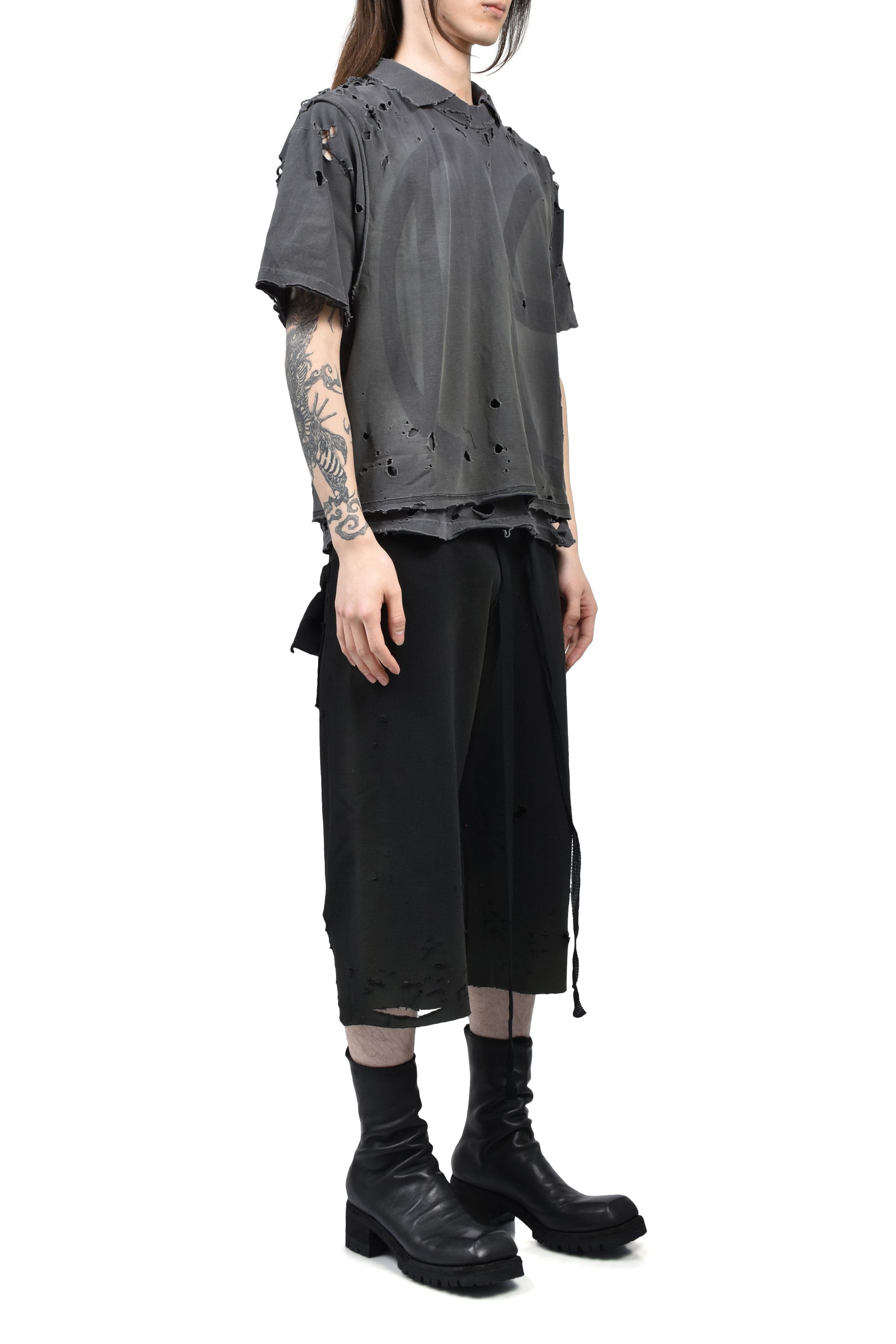 FRAT COLLARED MUSCLE T-SHIRT / WARM WARM BRUISE