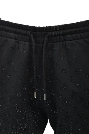 CRYSTAL MONOGRAM SWEATSHORT / BLK