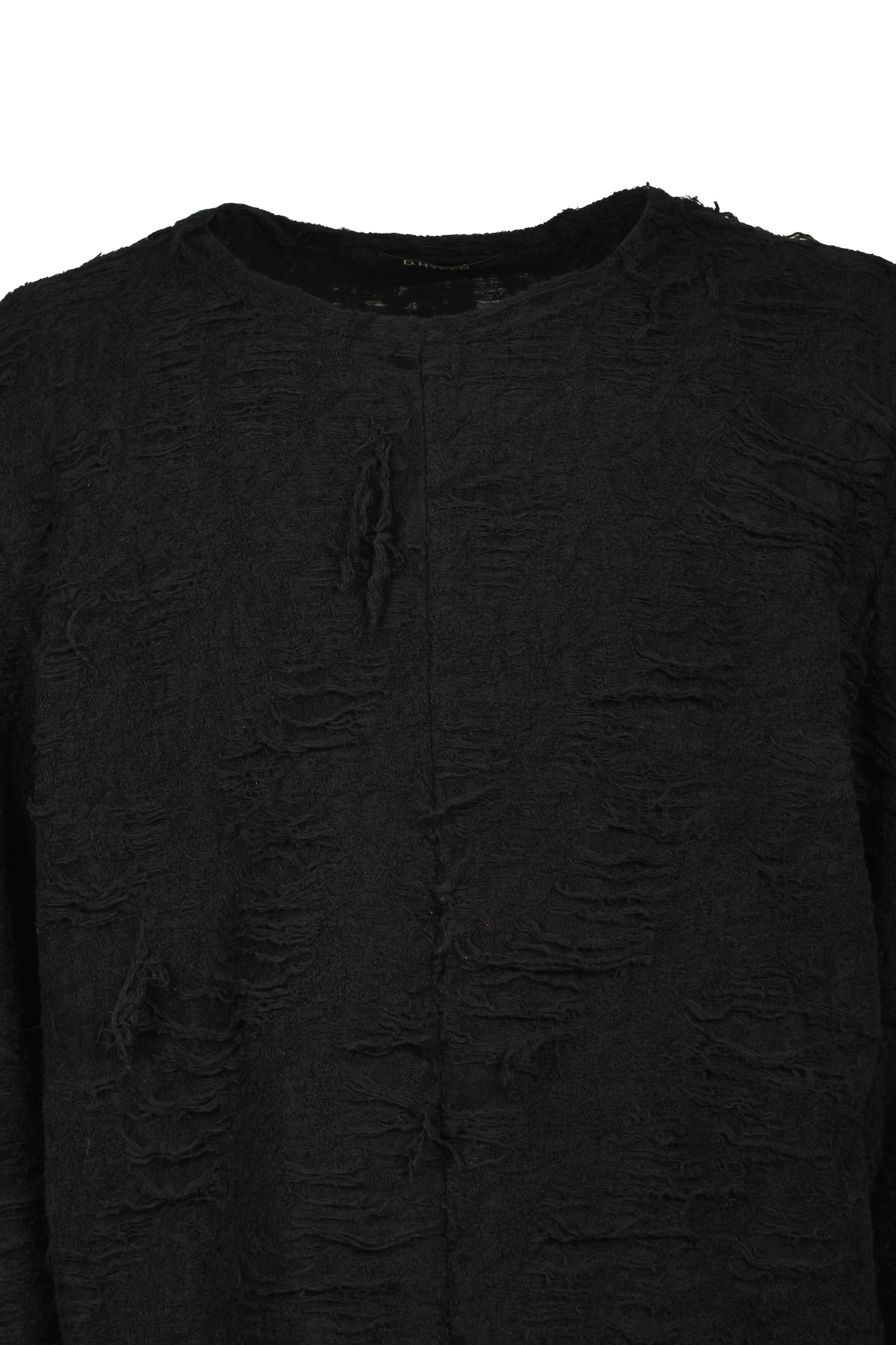 DAMAGE PILE LONG SLEEVE T-SHIRT / BLK
