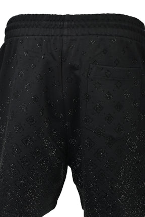 CRYSTAL MONOGRAM SWEATSHORT / BLK
