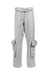 OPEN YY ROLLED WAIST SWEAT CARGO PANTS / GRY