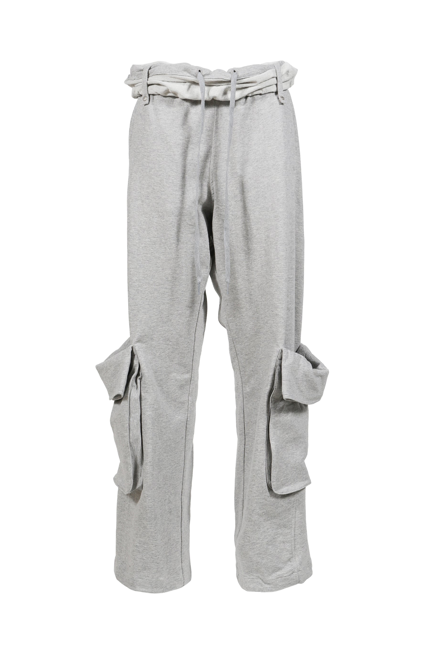 OPEN YY ROLLED WAIST SWEAT CARGO PANTS / GRY
