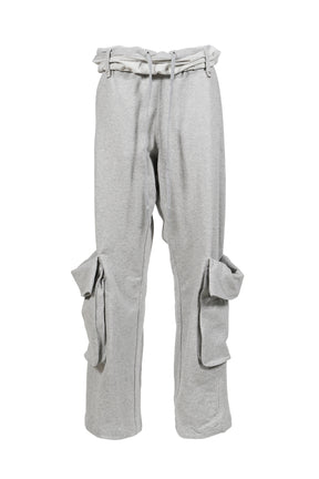 OPEN YY ROLLED WAIST SWEAT CARGO PANTS / GRY