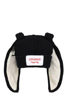 CHUNKY RABBIT BEANIE / BLK