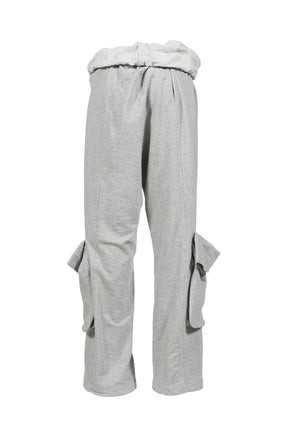 OPEN YY ROLLED WAIST SWEAT CARGO PANTS / GRY